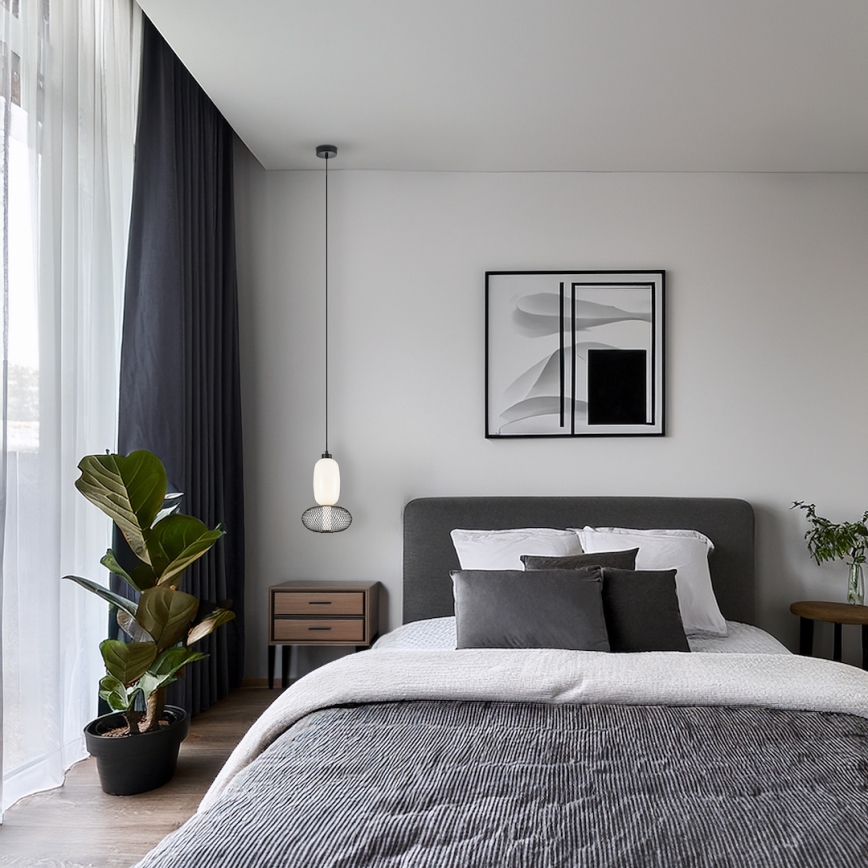  Κρεμαστό φωτιστικό οροφής LED ARAME LED/15W/230V διάμετρος 22 cm μαύρο