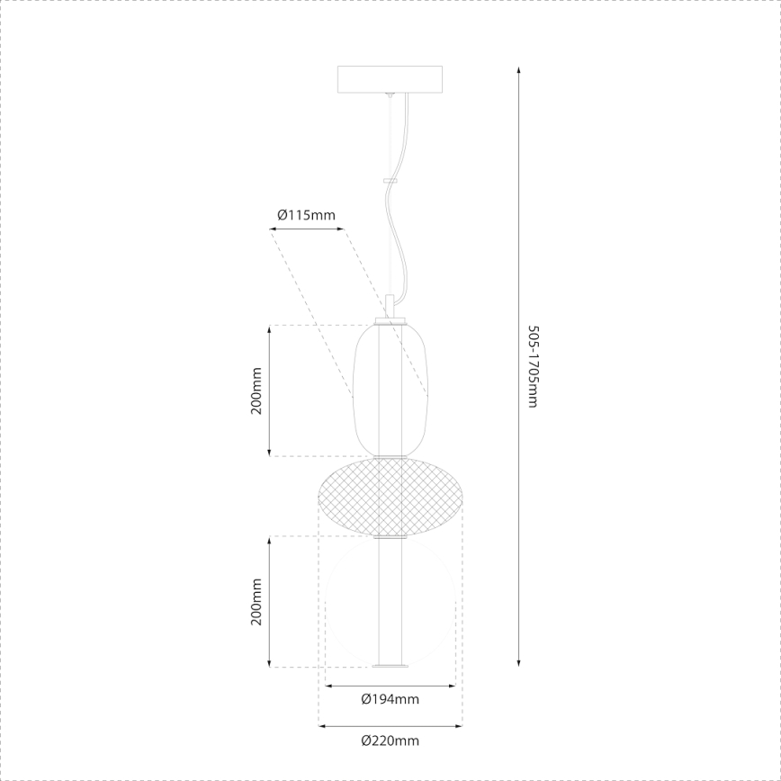  Κρεμαστό φωτιστικό οροφής LED ARAME LED/23W/230V διάμετρος 22 cm μαύρο