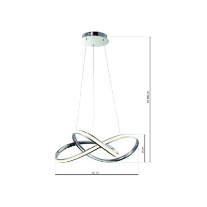  Κρεμαστό φωτιστικό οροφής LED CAPPIO LED/36W/230V γυαλιστερό χρώμιο