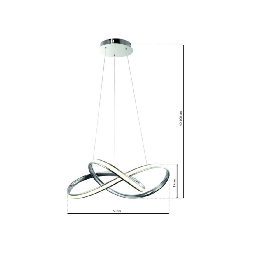  Κρεμαστό φωτιστικό οροφής LED CAPPIO LED/36W/230V γυαλιστερό χρώμιο