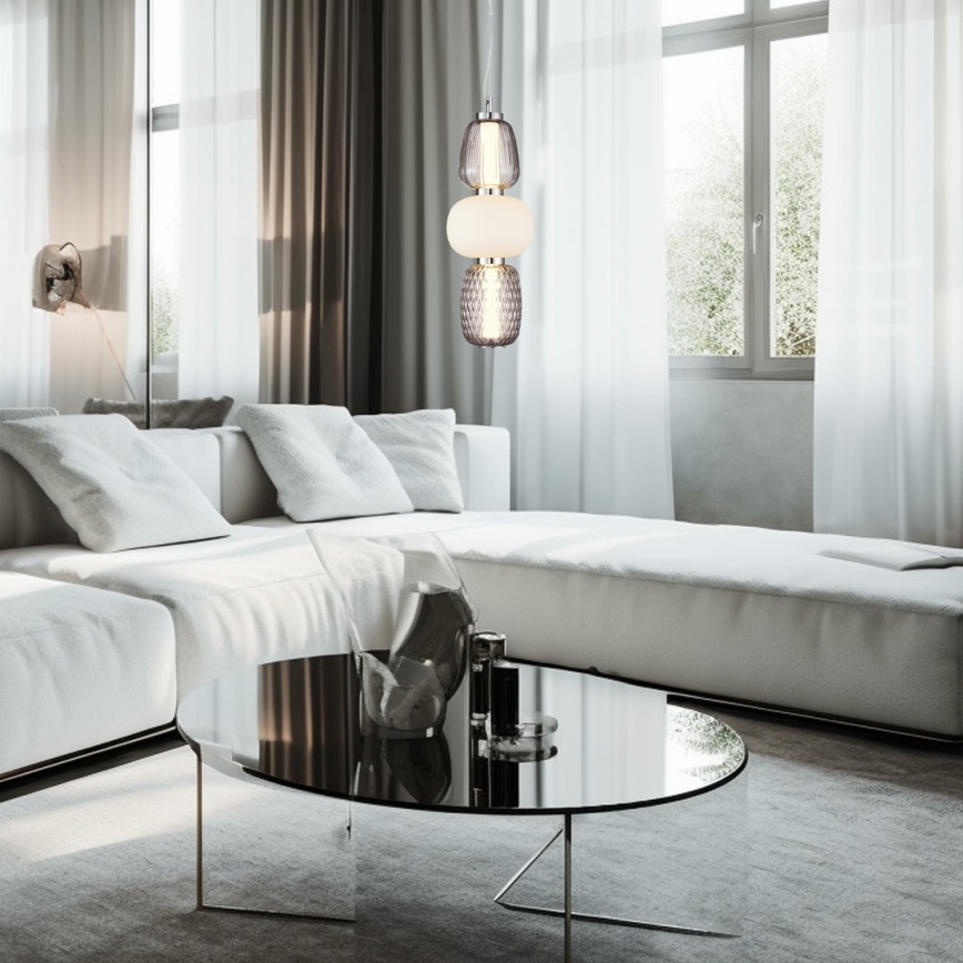  Κρεμαστό φωτιστικό οροφής LED CARO LED/28W/230V γυαλιστερό χρώμιο