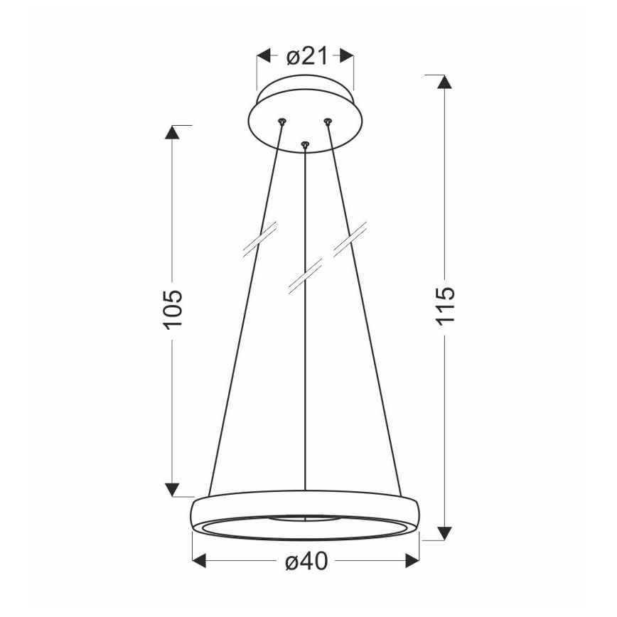  Κρεμαστό φωτιστικό οροφής LED HASHIM LED/22W/230V διάμετρος 40 cm χαλκός