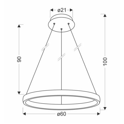  Κρεμαστό φωτιστικό οροφής LED HASHIM LED/34W/230V διάμετρος 60 cm χαλκός