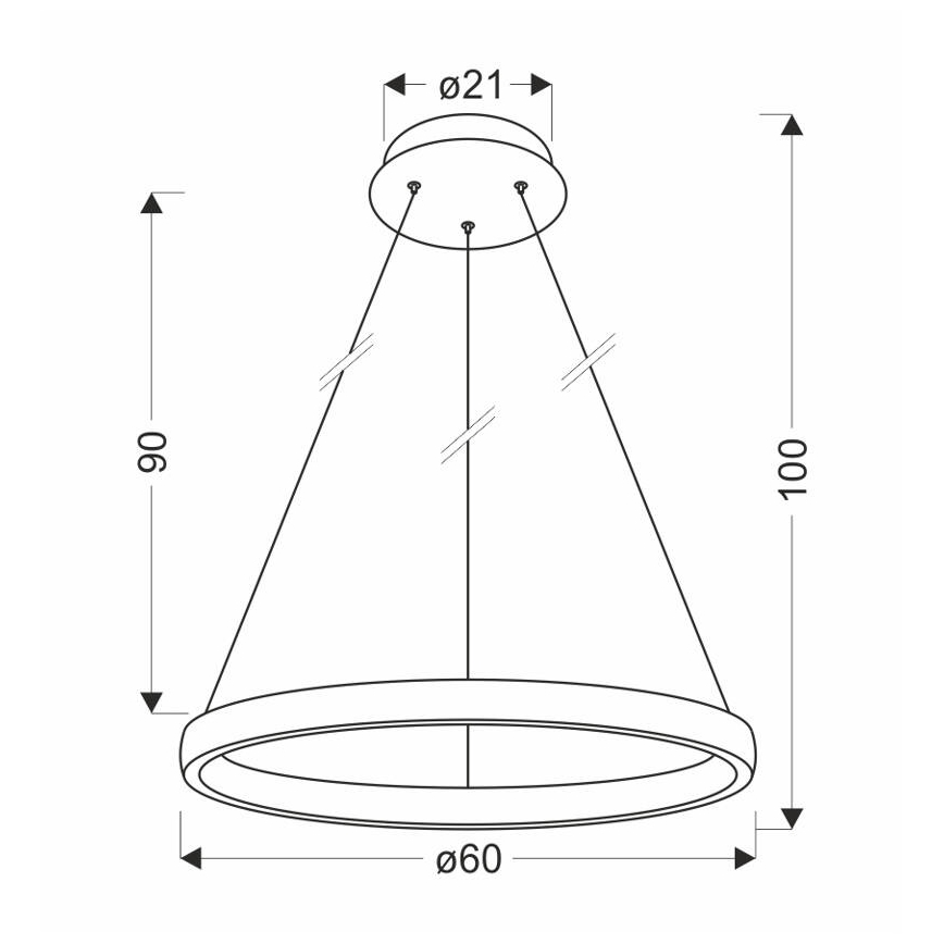  Κρεμαστό φωτιστικό οροφής LED HASHIM LED/34W/230V διάμετρος 60 cm χαλκός