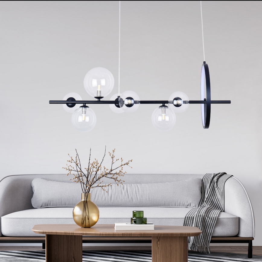  Κρεμαστό φωτιστικό οροφής LED HYBRID LED/15W/230V + 7xG9/6W 4000K μαύρο