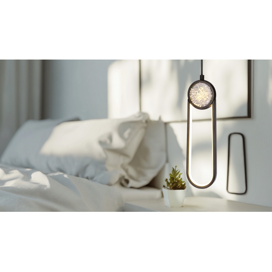  Κρεμαστό φωτιστικό οροφής LED LACRIMA LED/15W/230V 3000K μαύρο