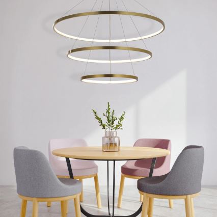  Κρεμαστό φωτιστικό οροφής LED LEA LED/60W/230V 4000K διάμετρος 80 cm χρυσό