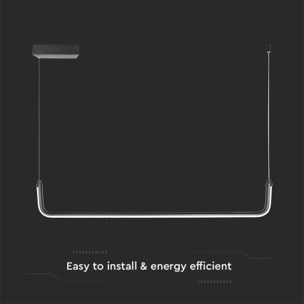  Κρεμαστό φωτιστικό οροφής LED LED/12W/230V 4000K 90 cm μαύρο