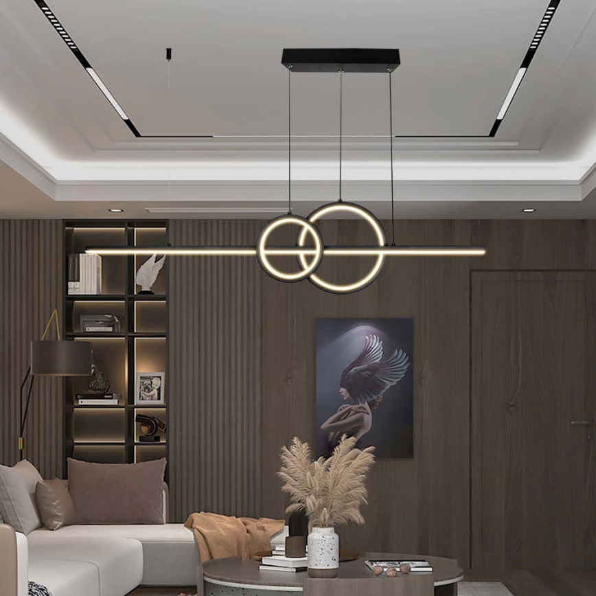  Κρεμαστό φωτιστικό οροφής LED LED/15W/230V 4000K 80 cm μαύρο