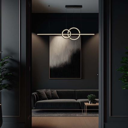  Κρεμαστό φωτιστικό οροφής LED LED/15W/230V 4000K 80 cm μαύρο