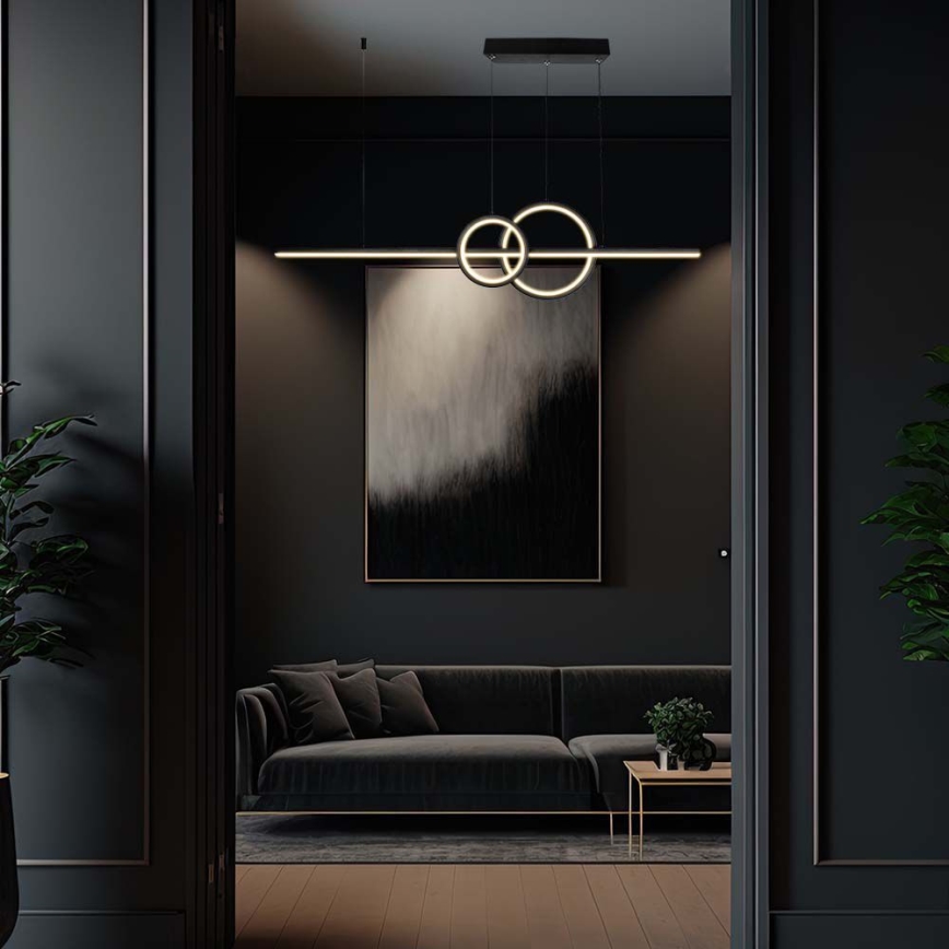  Κρεμαστό φωτιστικό οροφής LED LED/15W/230V 4000K 80 cm μαύρο