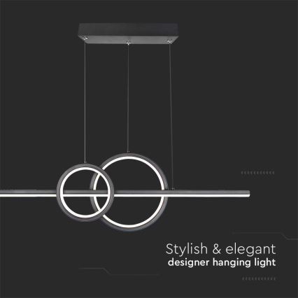  Κρεμαστό φωτιστικό οροφής LED LED/15W/230V 4000K 80 cm μαύρο