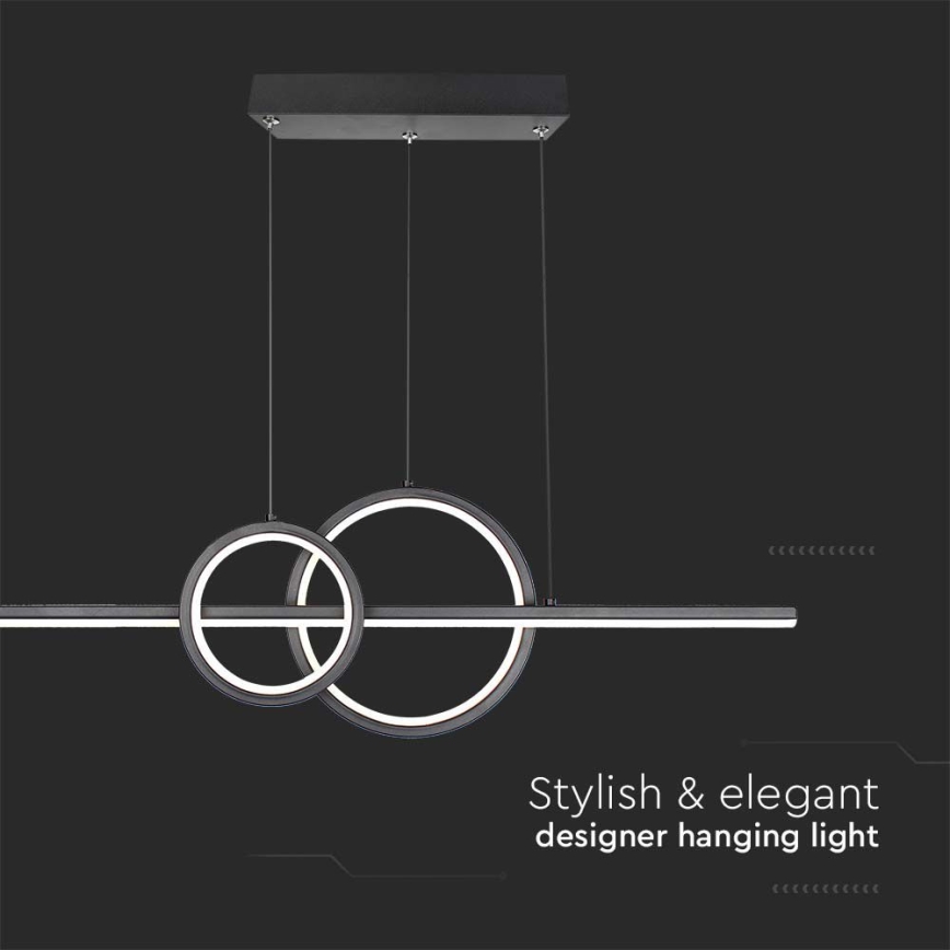  Κρεμαστό φωτιστικό οροφής LED LED/15W/230V 4000K 80 cm μαύρο