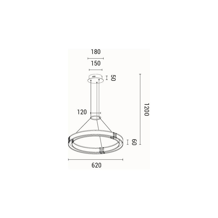  Κρεμαστό φωτιστικό οροφής LED LED/21W/230V 3000K 42x120 cm
