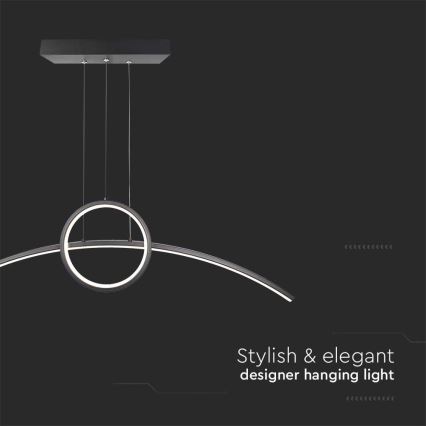  Κρεμαστό φωτιστικό οροφής LED LED/30W/230V 4000K 88 cm μαύρο