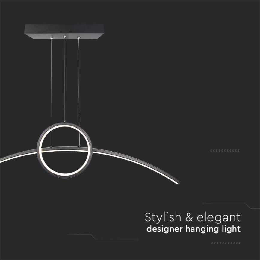  Κρεμαστό φωτιστικό οροφής LED LED/30W/230V 4000K 88 cm μαύρο