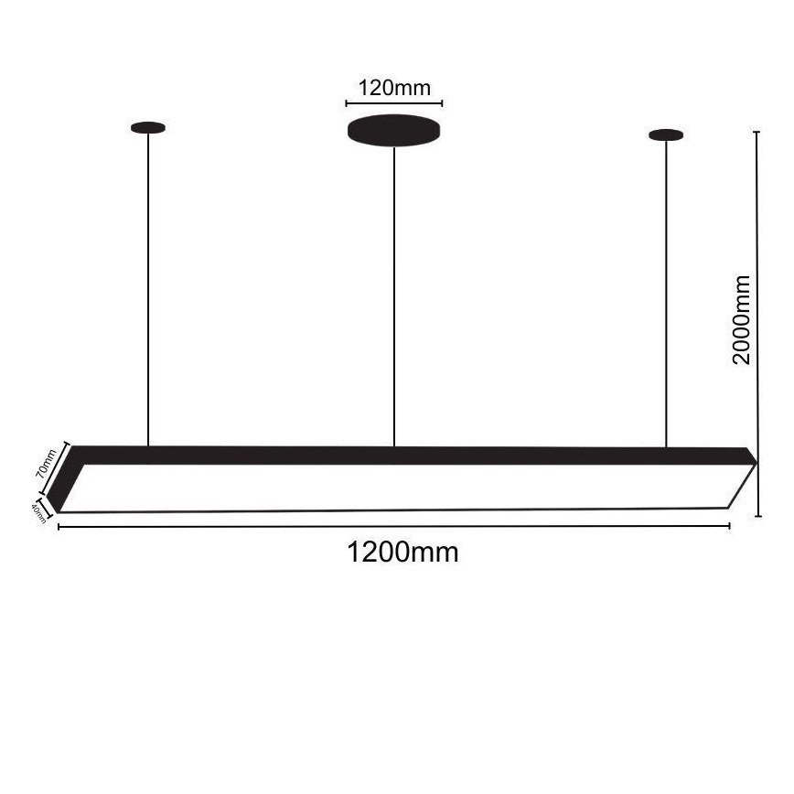  Κρεμαστό φωτιστικό οροφής LED LED/32W/230V 4000K διάμετρος 120 cm μαύρο