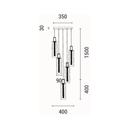  Κρεμαστό φωτιστικό οροφής LED LED/38W/230V 3000K