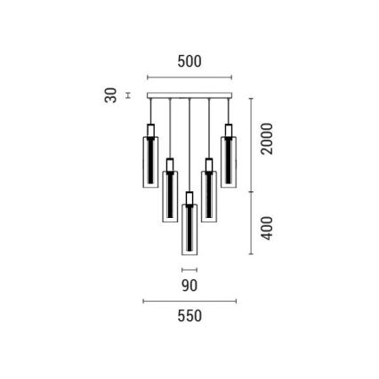  Κρεμαστό φωτιστικό οροφής LED LED/60W/230V 3000K