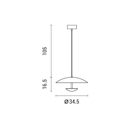 Κρεμαστό φωτιστικό οροφής LED LED/7W/230V 3000K διάμετρος 34,5 cm