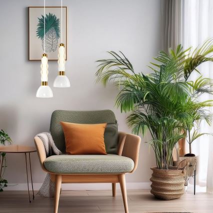  Κρεμαστό φωτιστικό οροφής LED LUCCO LED/13W/230V διάμετρος 15 cm χρυσό