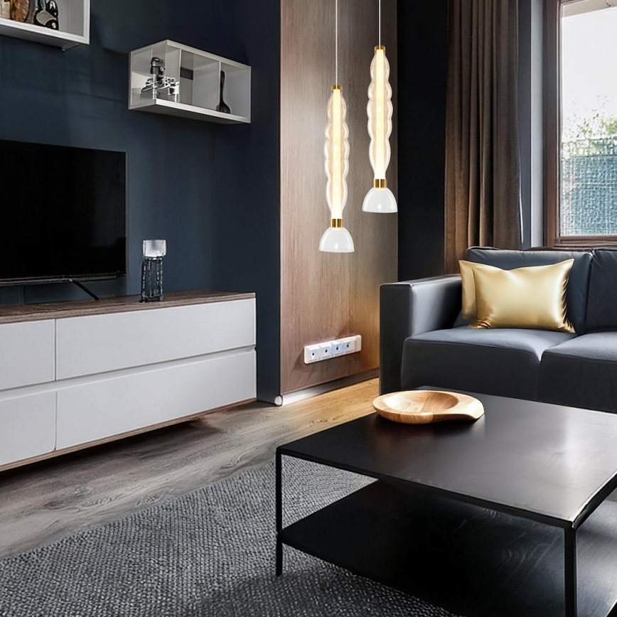  Κρεμαστό φωτιστικό οροφής LED LUCCO LED/18W/230V διάμετρος 15 cm χρυσό