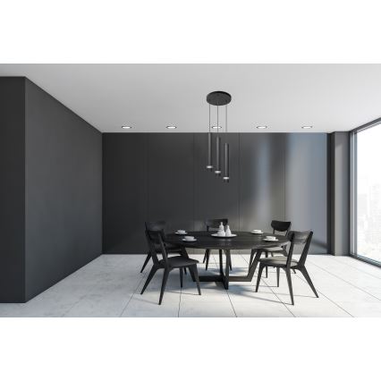  Κρεμαστό φωτιστικό οροφής LED TUBA 3xGU10/4,8W/230V μαύρο/γυαλιστερό χρώμιο