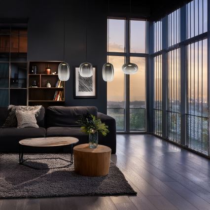  Κρεμαστό φωτιστικό οροφής LED VASO LED/15W/230V μαύρο/φιμέ