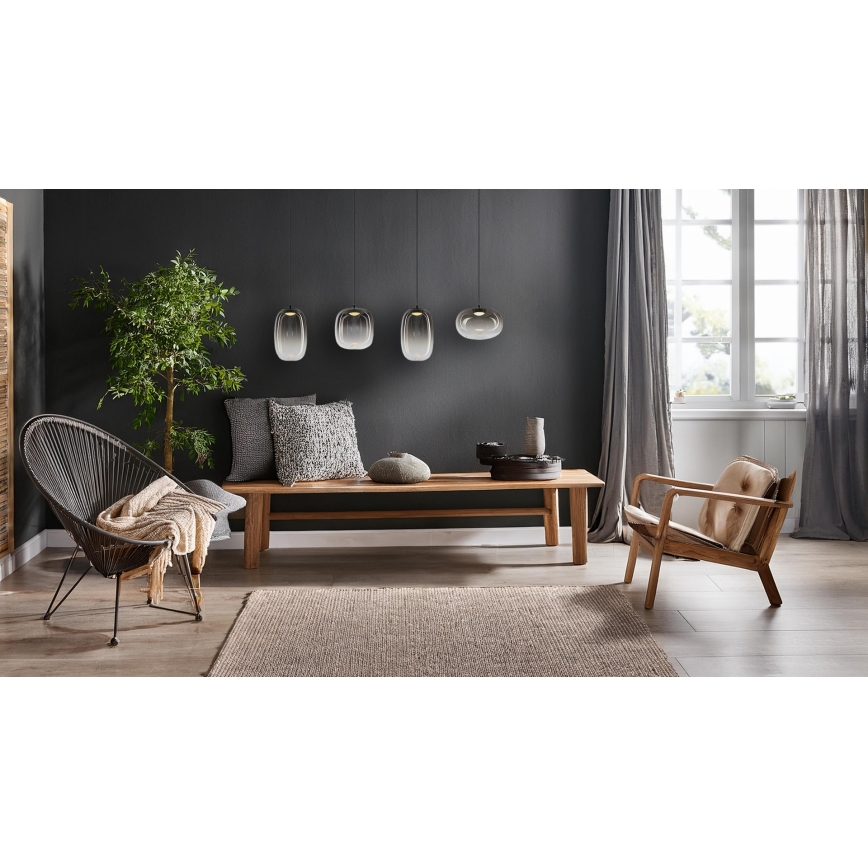  Κρεμαστό φωτιστικό οροφής LED VASO LED/15W/230V μαύρο/φιμέ