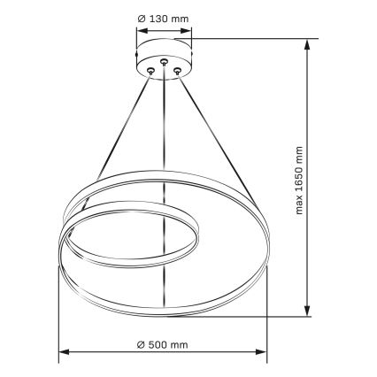  Κρεμαστό φωτιστικό οροφής LED ZEFIRA LED/40W/230V 4000K διάμετρος 50 cm γυαλιστερό χρώμιο