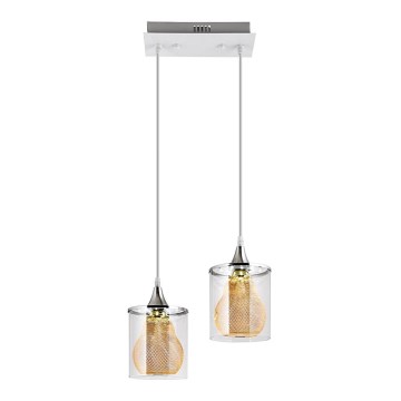  Κρεμαστό φωτιστικό οροφής LED 2xLED/5W/230V λευκό/διαφανές
