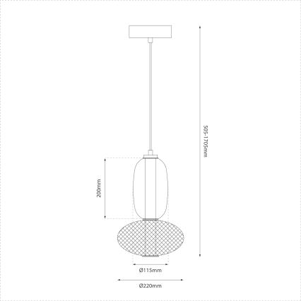  Κρεμαστό φωτιστικό οροφής LED ARAME LED/15W/230V διάμετρος 22 cm μαύρο