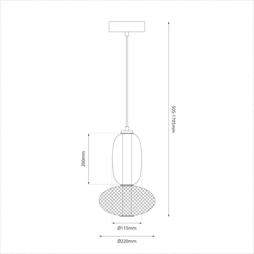  Κρεμαστό φωτιστικό οροφής LED ARAME LED/15W/230V διάμετρος 22 cm μαύρο