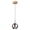  Κρεμαστό φωτιστικό οροφής LED BALL WOOD 1xGU10/5W/230V ματ δρυς