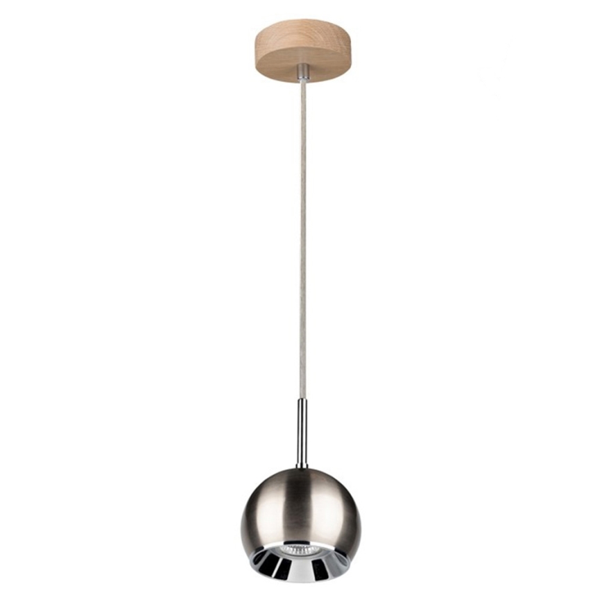  Κρεμαστό φωτιστικό οροφής LED BALL WOOD 1xGU10/5W/230V ματ δρυς