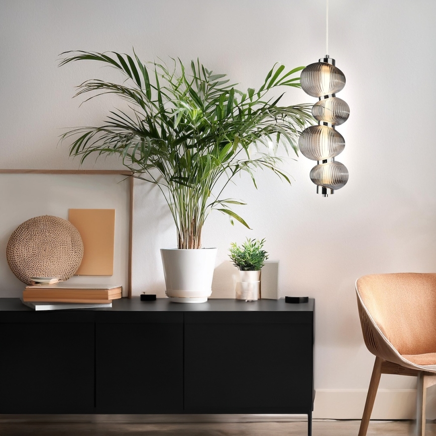  Κρεμαστό φωτιστικό οροφής LED BOLLA LED/17W/230V διάμετρος 16 cm γυαλιστερό χρώμιο/φιμέ