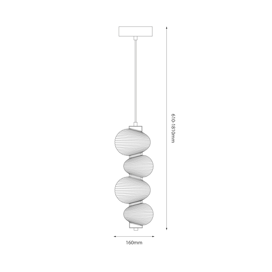  Κρεμαστό φωτιστικό οροφής LED BOLLA LED/17W/230V διάμετρος 16 cm γυαλιστερό χρώμιο/φιμέ