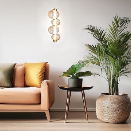  Κρεμαστό φωτιστικό οροφής LED BOLLA LED/17W/230V διάμετρος 16 cm χρυσό/φιμέ