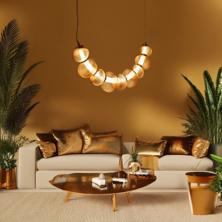  Κρεμαστό φωτιστικό οροφής LED BOLLA LED/36W/230V χρυσό/φιμέ
