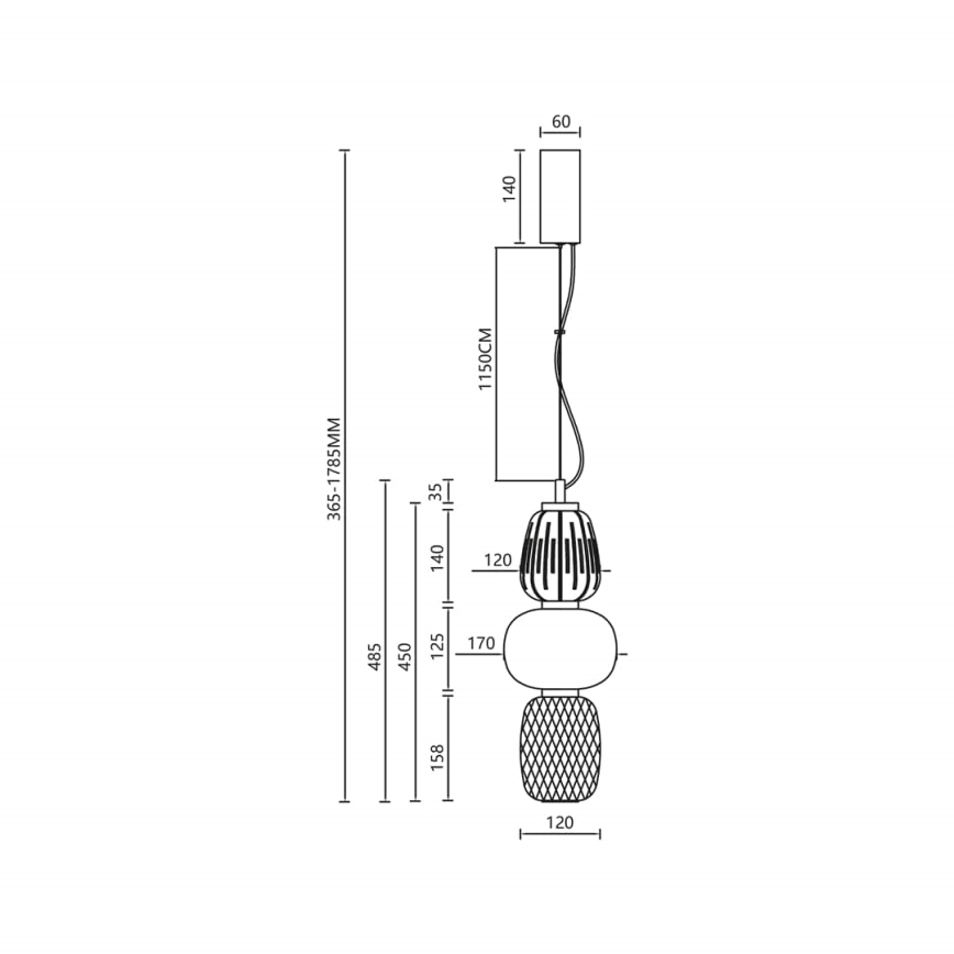  Κρεμαστό φωτιστικό οροφής LED CARO LED/28W/230V γυαλιστερό χρώμιο