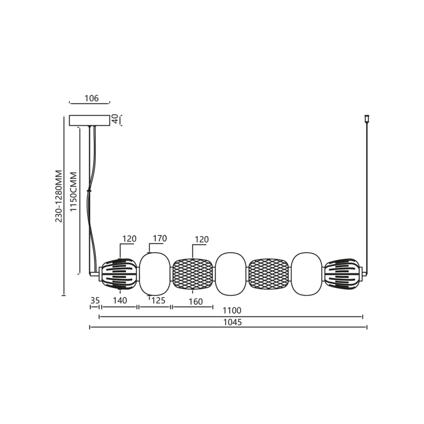  Κρεμαστό φωτιστικό οροφής LED CARO LED/42W/230V γυαλιστερό χρώμιο