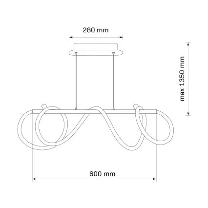  Κρεμαστό φωτιστικό οροφής LED EMMA LED/38W/230V μαύρο