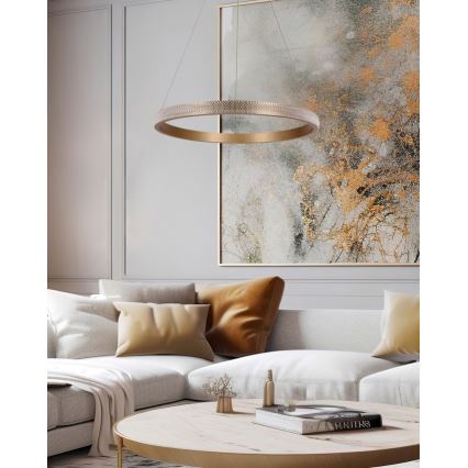  Κρεμαστό φωτιστικό οροφής LED HASHIM LED/34W/230V διάμετρος 60 cm χαλκός