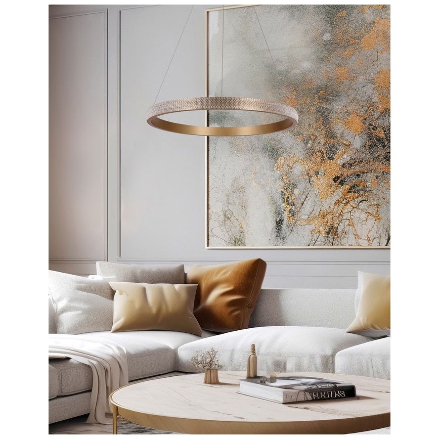  Κρεμαστό φωτιστικό οροφής LED HASHIM LED/34W/230V διάμετρος 60 cm χαλκός