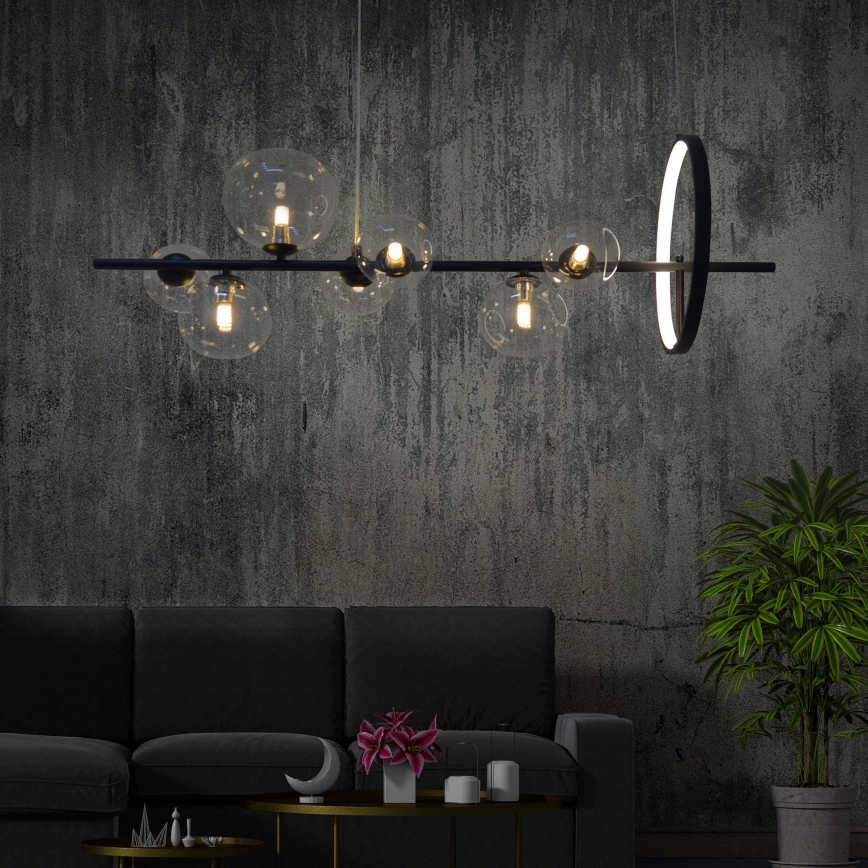  Κρεμαστό φωτιστικό οροφής LED HYBRID LED/15W/230V + 7xG9/6W 4000K μαύρο
