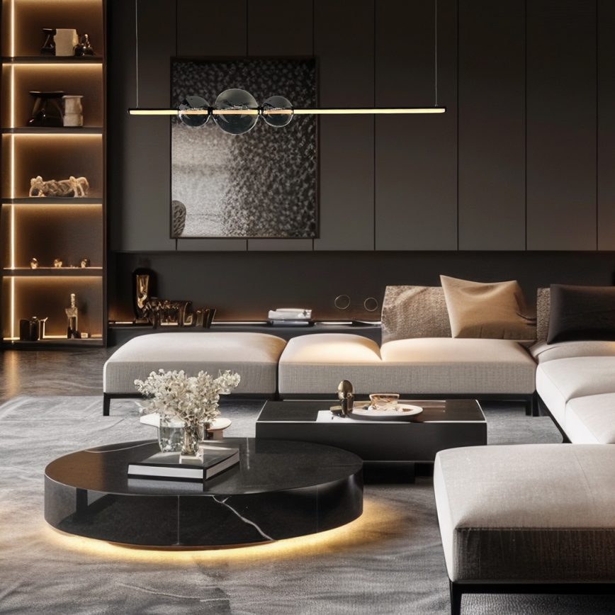  Κρεμαστό φωτιστικό οροφής LED KUGEL LED/30W/230V μαύρο