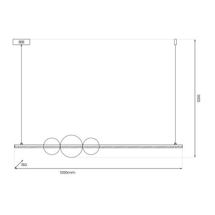  Κρεμαστό φωτιστικό οροφής LED KUGEL LED/30W/230V μαύρο