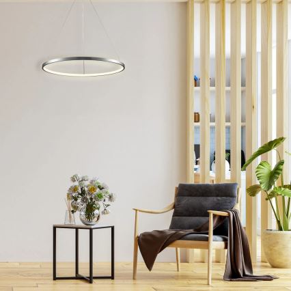  Κρεμαστό φωτιστικό οροφής LED LEA LED/20W/230V 4000K διάμετρος 50 cm ματ χρώμιο