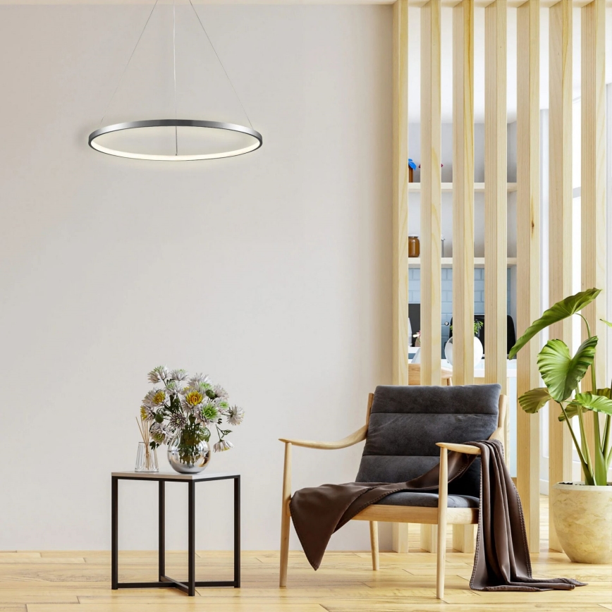  Κρεμαστό φωτιστικό οροφής LED LEA LED/20W/230V 4000K διάμετρος 50 cm ματ χρώμιο