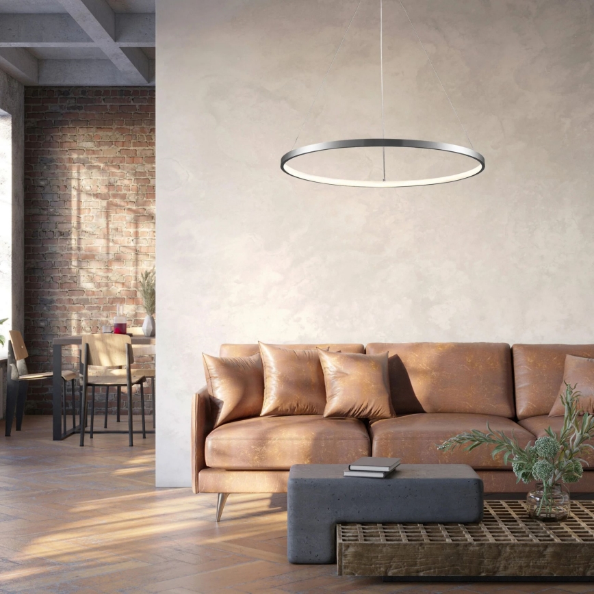  Κρεμαστό φωτιστικό οροφής LED LEA LED/20W/230V 4000K διάμετρος 50 cm ματ χρώμιο